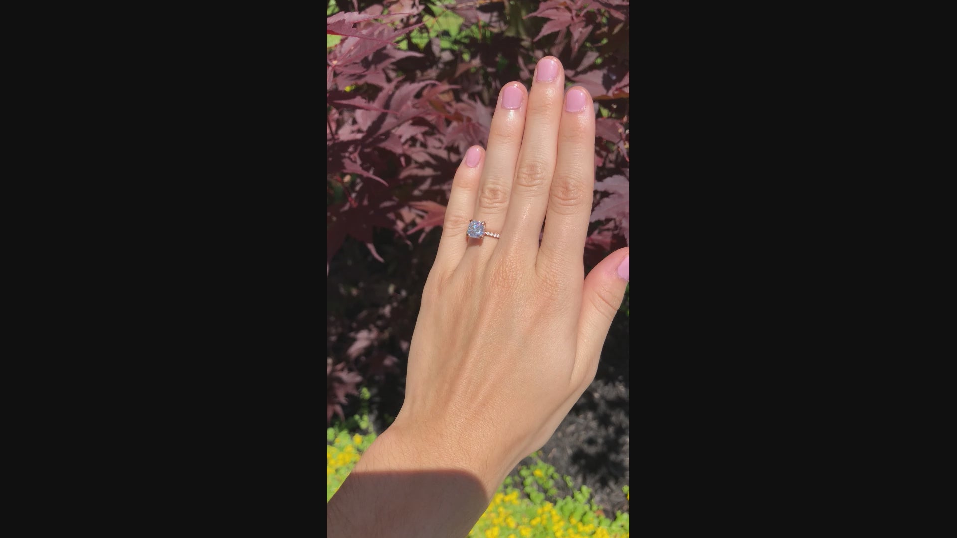 3 carat rose gold affordable designer accented cushion diamond engagement ring Quorri