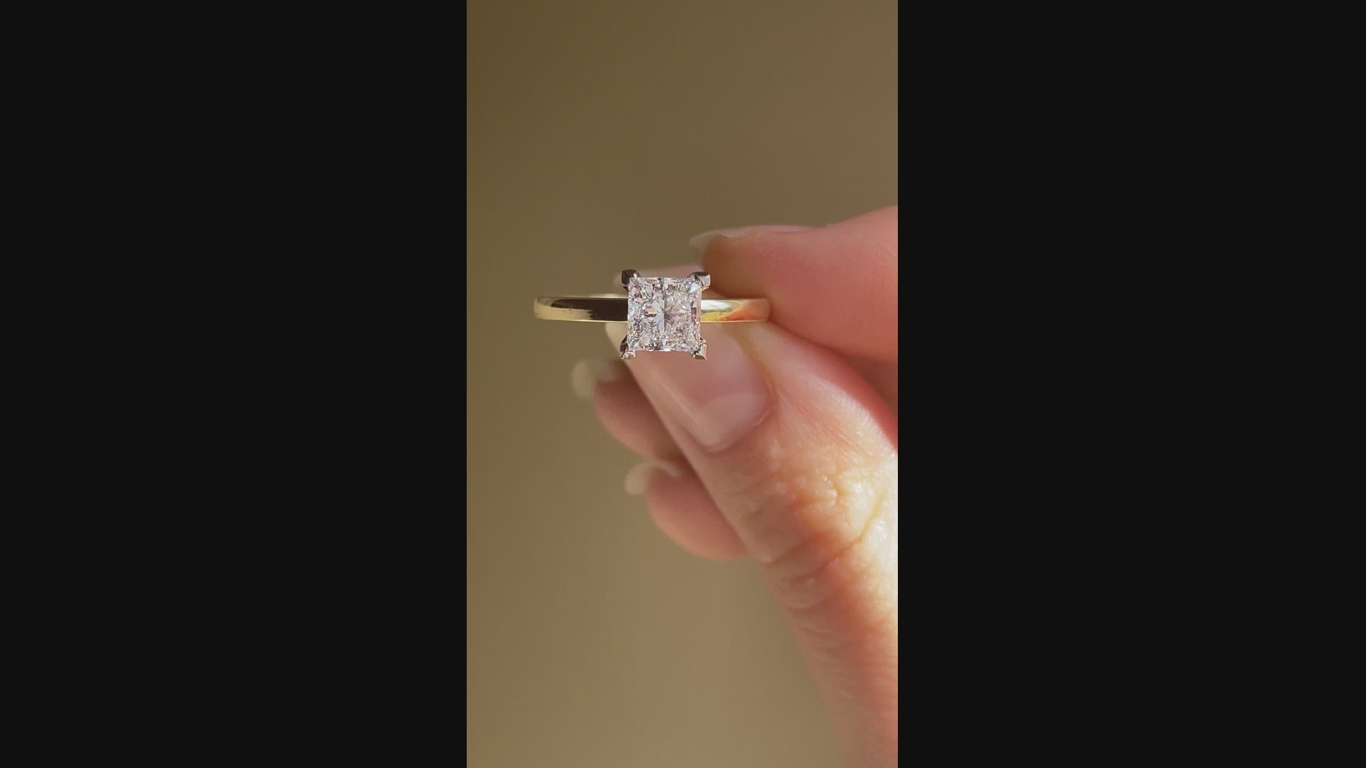 affordable 18k yellow gold 3 carat princess lab grown diamond solitaire engagemrent ring Quorri