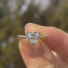 gold affordable heart cut lab grown diamond solitaire engagement ring
