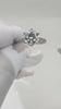 white gold six prong rose motif 3 carat round lab created diamond engagement ring Quorri