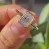 3.5 carat 18k yellow gold radiant cut lab created diamond bezel set hidden-halo engagement ring at Quorri Canada