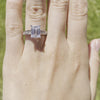 2ct rose motif emerald cut lab diamond solitaire engagement ring Quorri Canada