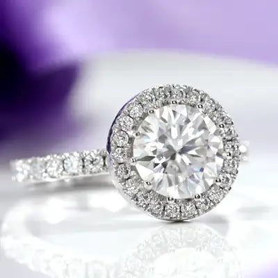 ready to ship 2 carat round halo diamond engagement rings 