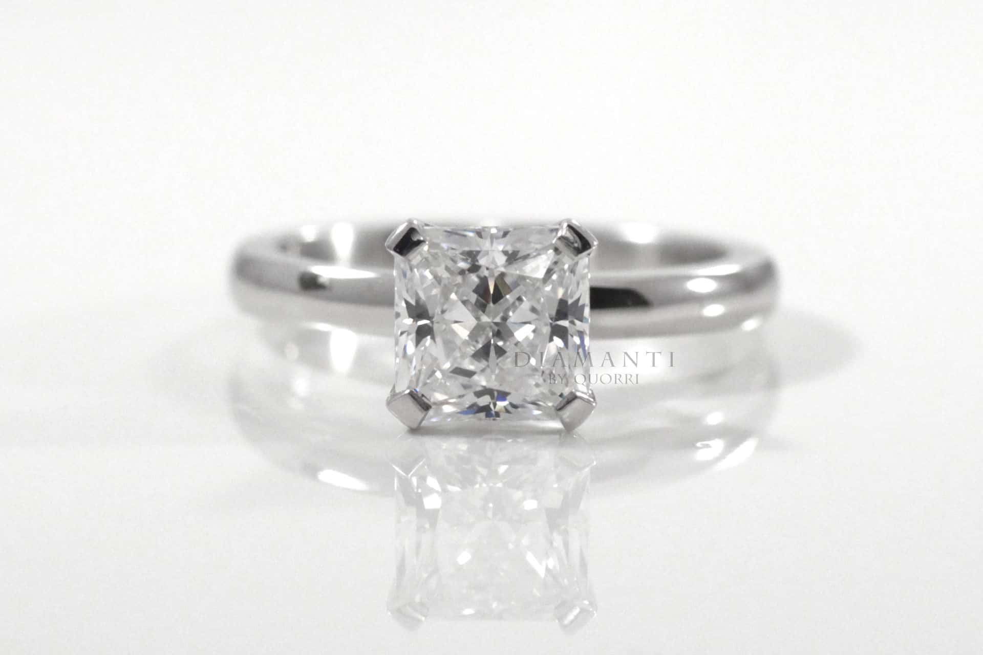 solitaire princess cut moissanite lab diamond ring Canada