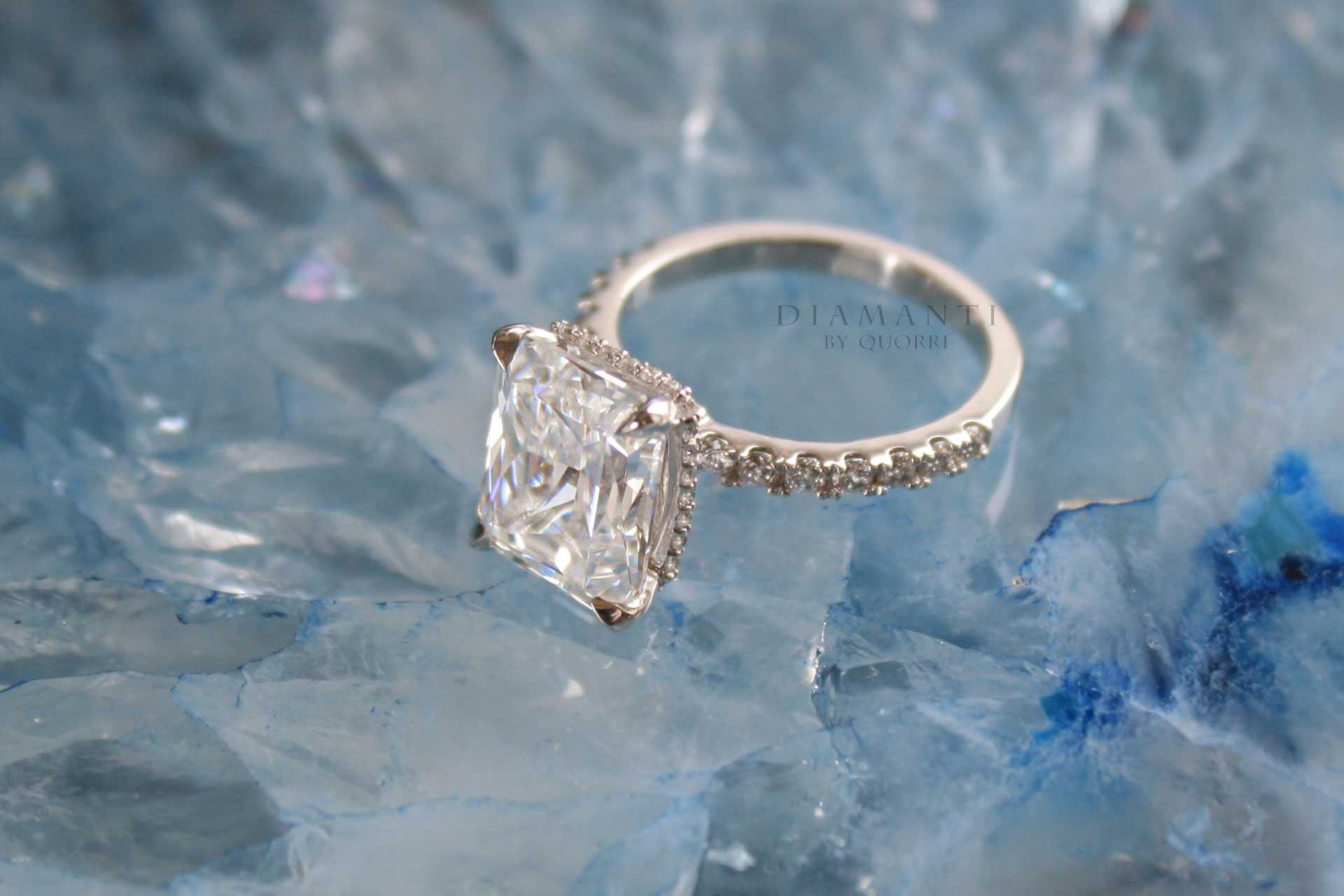 radiant cut moissanite lab diamond engagement ring Canada