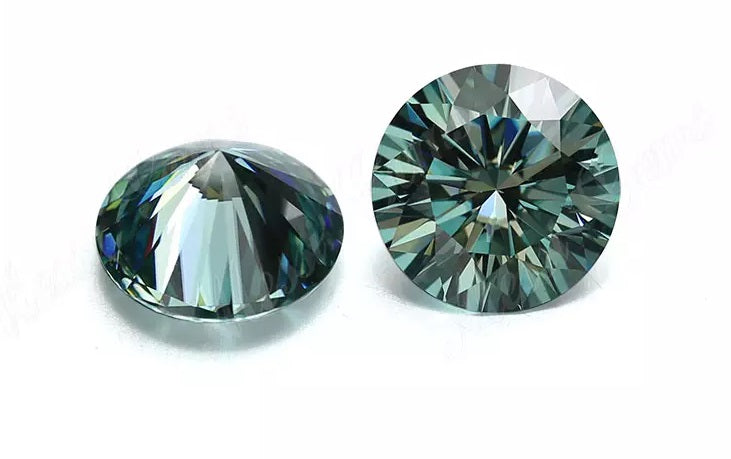 green lab diamond round brilliant moissanite aterna
